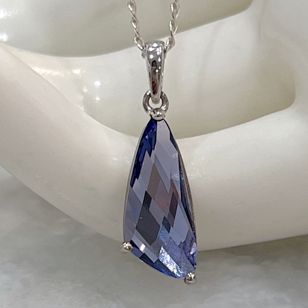 SWAROVSKI Crystal Tanzanite Sterling Silver Pendant Necklace